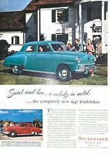 1946 Studebaker Automobile Vintage Print Ad New 1947 Sweet And Low Melody Metal  picture