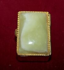 Vintage Mini Italian-Made Goldtone Pill Box w/Stone Top picture