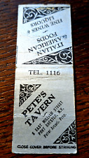 Vintage Matchbook: Pete's Tavern, Port Chester, NY picture