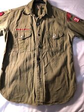Vintage BSA Boy Scout uniform 1940s or 50's Long sleeve patches metal btns sanf picture