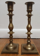 Vintage Set of 2 Solid Brass Candlesticks - Made In India - 7 3/4