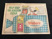 #03  WEBER'S BREAD Sunday Comics Section Advertisement 1971 SNOOPY picture
