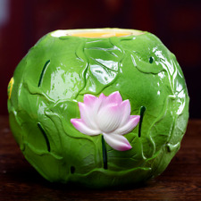 10cm China Ceramic Lotus Candle Holder Buddha Light Decor Buddhist Hall Supplies picture