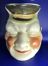 VTG French Sarreguemines Majolica  Large Man Head Pitcher picture