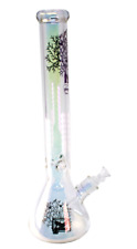 18 inch 7mm glass beaker bong water pipe w/ tree design colorful pipe picture