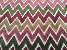Fabricut Cut Velvet Chevron Upholstery Fabric Rhinebeck Mulberry 6.25 yd 5412002 picture