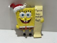 Vintage Santa Hat SpongeBob SquarePants 2002 Viacom Christmas List Tree Ornament picture