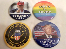 Lot of Four Vintage Trump Buttons Circa 2016-2018 picture