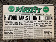 Daily Variety Newspaper January 19, 1989 H' Wood Takes It On The Chin  picture