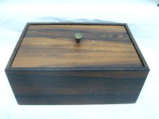 Wood (Black Walnut) Man's Jewelry Box (Dresser-Top) Trinket (Removeable Lid) picture
