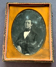 HANDSOME AS HECK Dressy Young MAN Large 1/4 Plate DAGUERREOTYPE Photo c 1850s picture