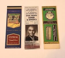 Lot Of 3 Vtg. Funeral Home / Vault-Matchbook Covers-NY/NJ  picture