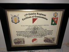 17TH U.S. CAVALRY REGIMENT / COMMEMORATIVE - CERTIFICATE OF COMMENDATION picture