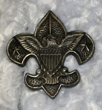 Vintage Boy Scout Paper Weight Iron Eagle Shield Stars Emblem Felt On Back picture