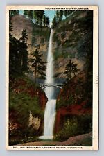 Columbia River Highway OR-Oregon, Multnomah Falls, Bridge Vintage c1923 Postcard picture