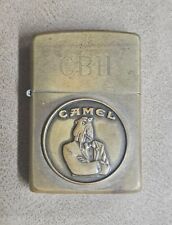 Vintage Zippo Brass Lighter 1932 1992 Joe the Camel Cigarettes picture