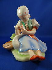 Lovely Vintage Zsolnay Pecs Porcelain Girl With Goose Figurine Hungary picture