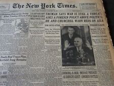 1952 JANUARY 10 NEW YORK TIMES - TRUMAN SAYS WAR IS STILL A THREAT - NT 6125 picture