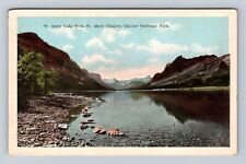 Glacier National Park, St Mary Lake, Series #2699, Vintage Souvenir Postcard picture