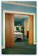 c1950's Space Saver Accordion Folding Wood Door Mountlake Terrace WA Postcard picture