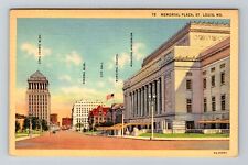 St Louis MO-Missouri, Memorial Plaza, Vintage Postcard picture