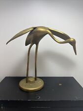 Vintage Leonard Brass Bird Egret Heron Crane Korea  picture