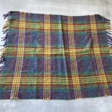 Vintage Afonwen Woolen Mill Throw 41.5 x 31.5 Plaid British Made Colorful picture