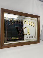 Seagram's VO Canadian Whisky Bar Decor Mirror Sign  VTG WOOD FRAME man cave rare picture