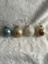 4 VTG 1980s Made in USA Hand Painted Glass Christmas Ornaments Mixed Lot picture