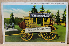 Postcard The Overland Trail Stage Coach Cheyenne Wyoming Vintage picture