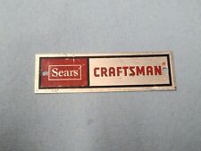 Vintage SEARS CRAFTSMAN Aluminum Logo Emblem Badge To Old Tool Box picture