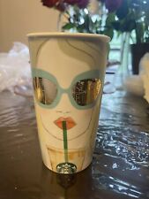 Starbucks Los Angeles Girl In Sun Glasses Ceramic Travel Tumbler 12oz 2016 picture