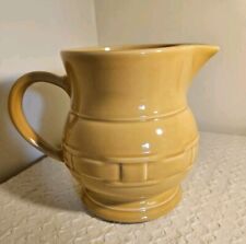Longaberger Pottery Yellow Butternut Woven Traditions Large Pitcher, 72oz USA  picture