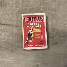Vintage Matchbox Toucan Safety Unstruck Matches Colorful Bird Tropical picture