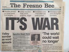 The Fresno Bee Jan. 17, 1991 Iraq War (Desert Storm) Pres. George Bush Newspaper picture