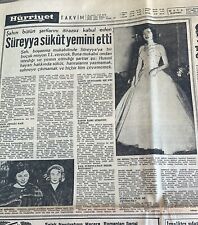 Princess Soraya Asfandiyari  NEWSPAPER 1958 Turkish Newspaper 8 Pages Complete picture