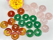Wholesale Lot 24 PCs 30mm Natural Crystal Donuts Healing Energy picture