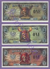 2007 $1 PIRATE DISNEY DOLLARS (3) DISNEYLAND Black Pearl Flying Dutchman Empress picture