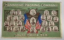 RARE 1900 Hammond Packing Litho Trade card 1st 24 Presidents South Omaha Nebra picture