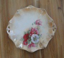 BEAUTIFUL RS PRUSSIA MIXED FLORAL 11 1/2” POLAND CHINA CAKE SERVING PLATE picture