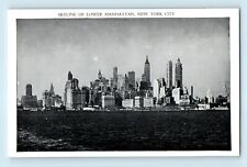 Skyline of Lower Manhattan New York City NYC Vintage Postcard C7 picture