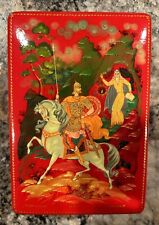 Authentic Kholui Russian Hand Painted Lacquer Box “Ruslan And Finn” picture