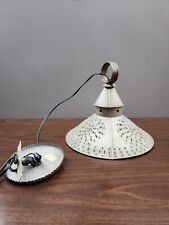 Vintage Punched Tin Hanging Light By Underwriters Laboratories picture