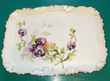 Antique French Limoges AK CD Dresser Porcelain Tray Floral 9