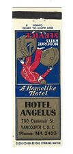 Hotel Angelus  Matchcover  Vancouver, B.C. picture