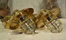 Pair Nautical Ship Marine Solid Brass Swan Passageway Bulkhead With Brass Shade picture