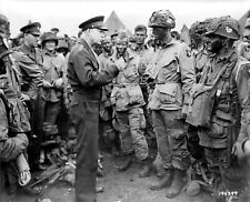 GENERAL DWIGHT D EISENHOWER 101st AIRBORNE PARATROOPERS D-DAY 8X10 PHOTO PICTURE picture