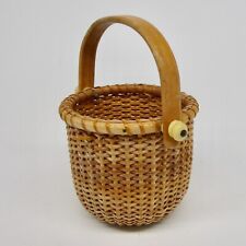 Vintage small Nantucket basket with handle no lid 4