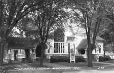 Marengo IL~First Baptist Church in the Shade~Stained Glass Windows~RPPC 1940s picture