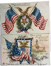 Tucks GAR Patriotic Postcard Decoration Day Freedom Glory Guards USA Flag Lot 2 picture